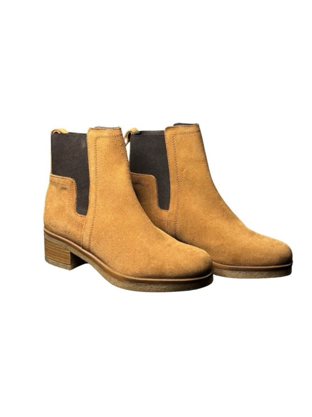 Avellini Leather Tan Suede Chelsea Bootie Made in Spain Size 39 US Size 8